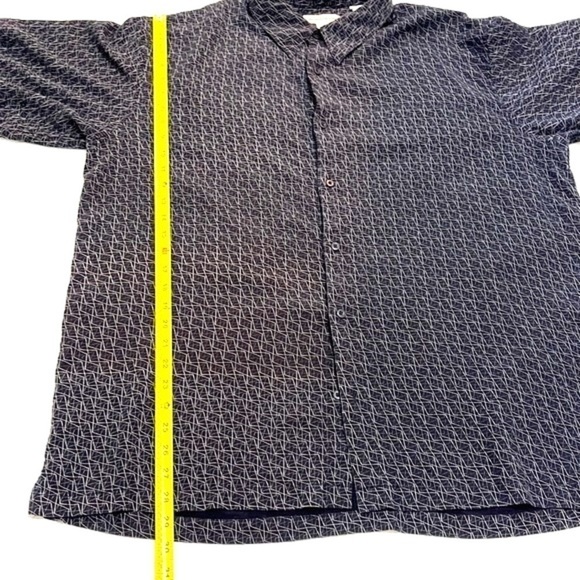 Pronto Uomo 100% SILK Men Black Button Down Shirt Size XXL - Picture 10 of 11